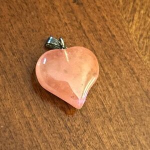 Pink Rose quartz Heart Pendant Necklace